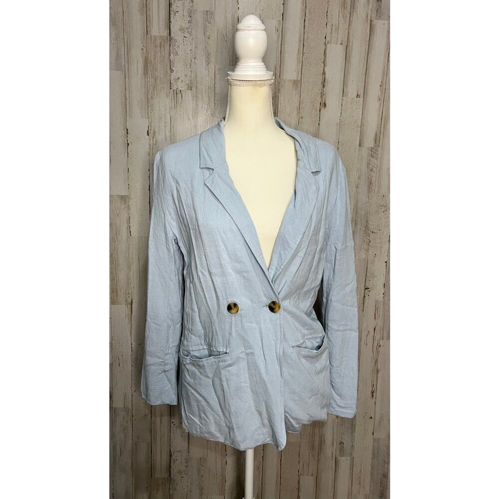 Altar'd State Women's Blazer Size Small Light Blue Double Button Business Jacket